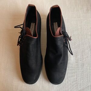 Vintage 90's Donald J. Pliner black suede w/ leather trim oxfords Size 9.5